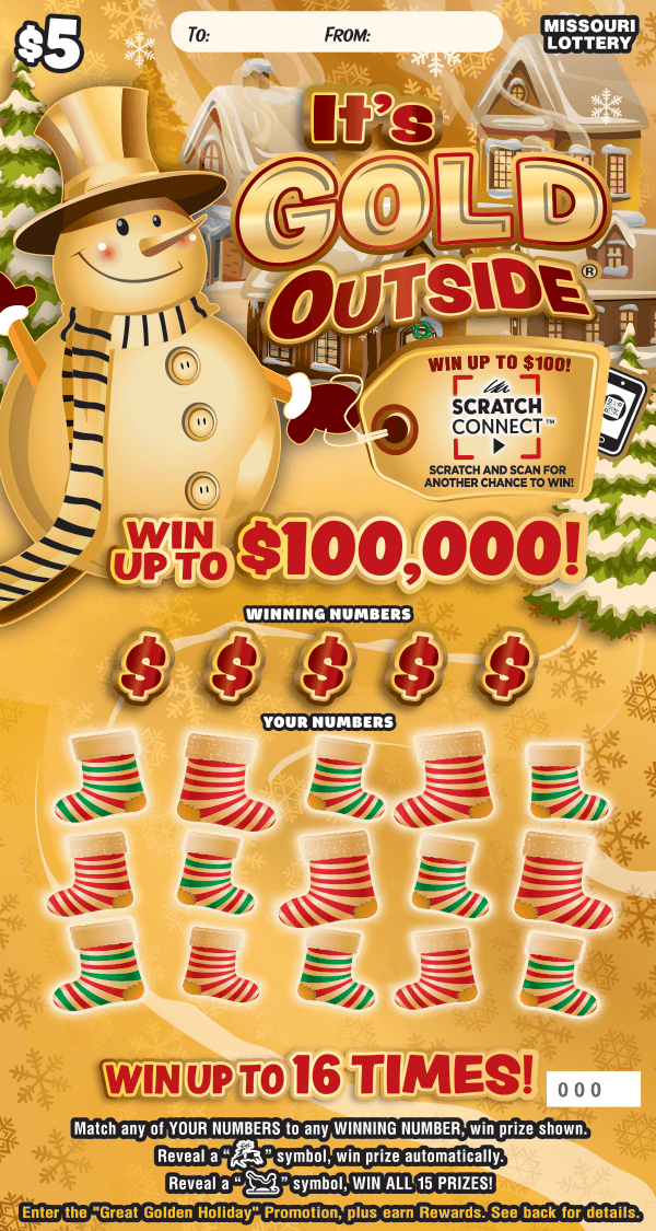 ITS GOLD OUTSIDE scratch-off ticket