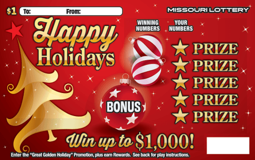 HAPPY HOLIDAYS scratch-off ticket