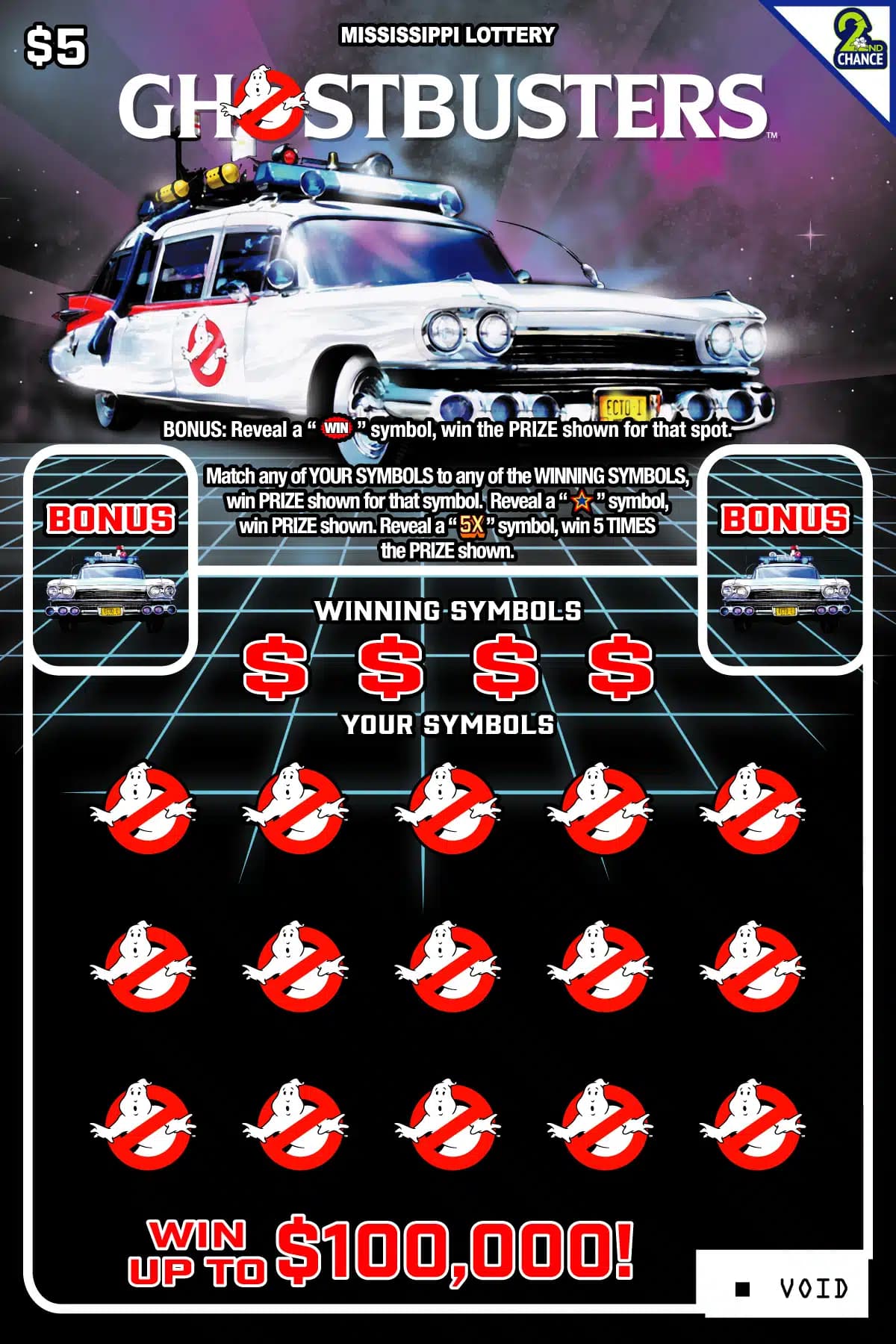 Ghostbusters scratch-off ticket