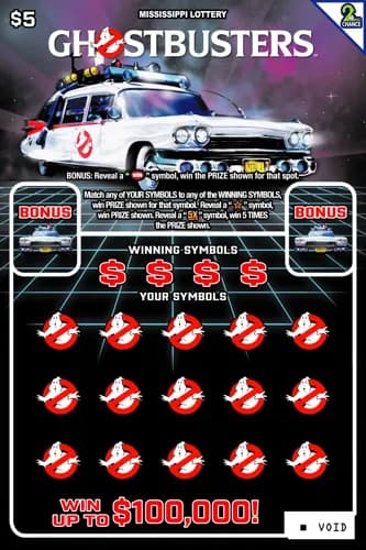 Ghostbusters scratch-off ticket