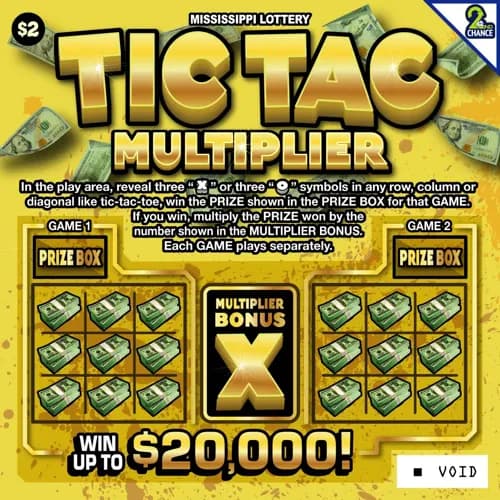 Tic Tac Multiplier scratch-off ticket