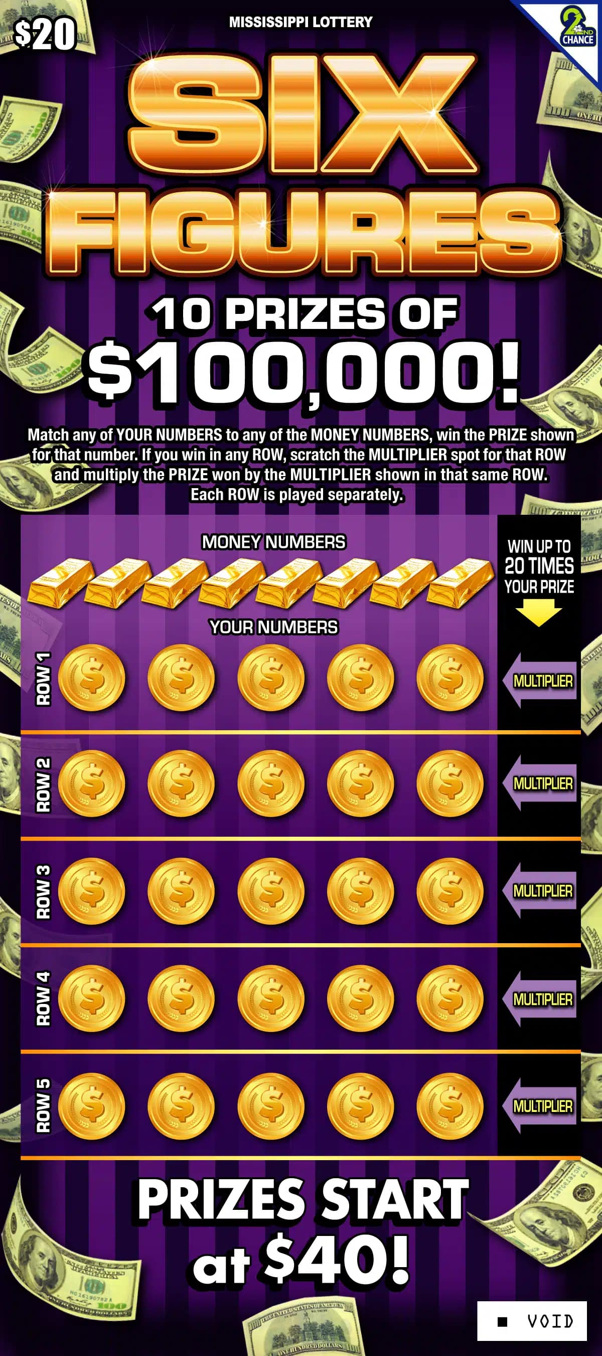 Six Figures scratch-off ticket