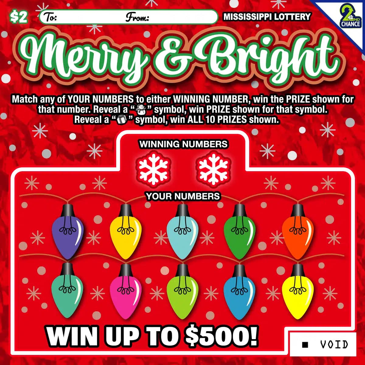 Merry & Bright scratch-off ticket