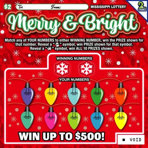 Merry & Bright scratch-off ticket