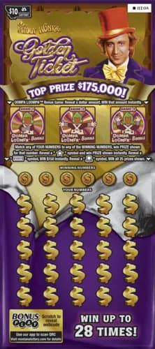Willy Wonka Golden Ticket™ scratch-off ticket