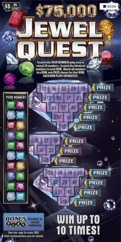 Jewel Quest scratch-off ticket