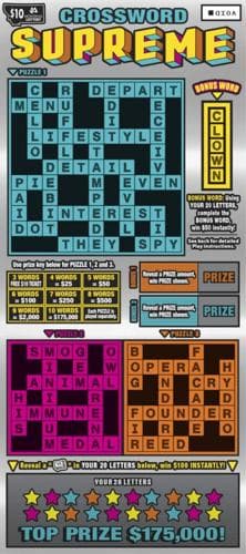 Crossword Supreme scratch-off ticket