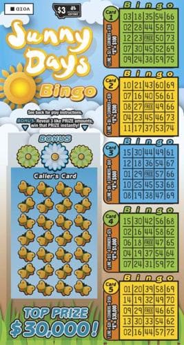 Sunny Days Bingo scratch-off ticket