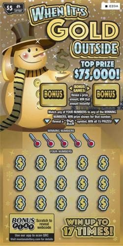 When It's Gold Outside scratch-off ticket