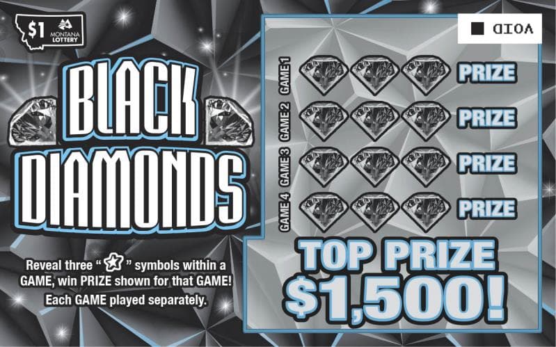 Black Diamonds scratch-off ticket