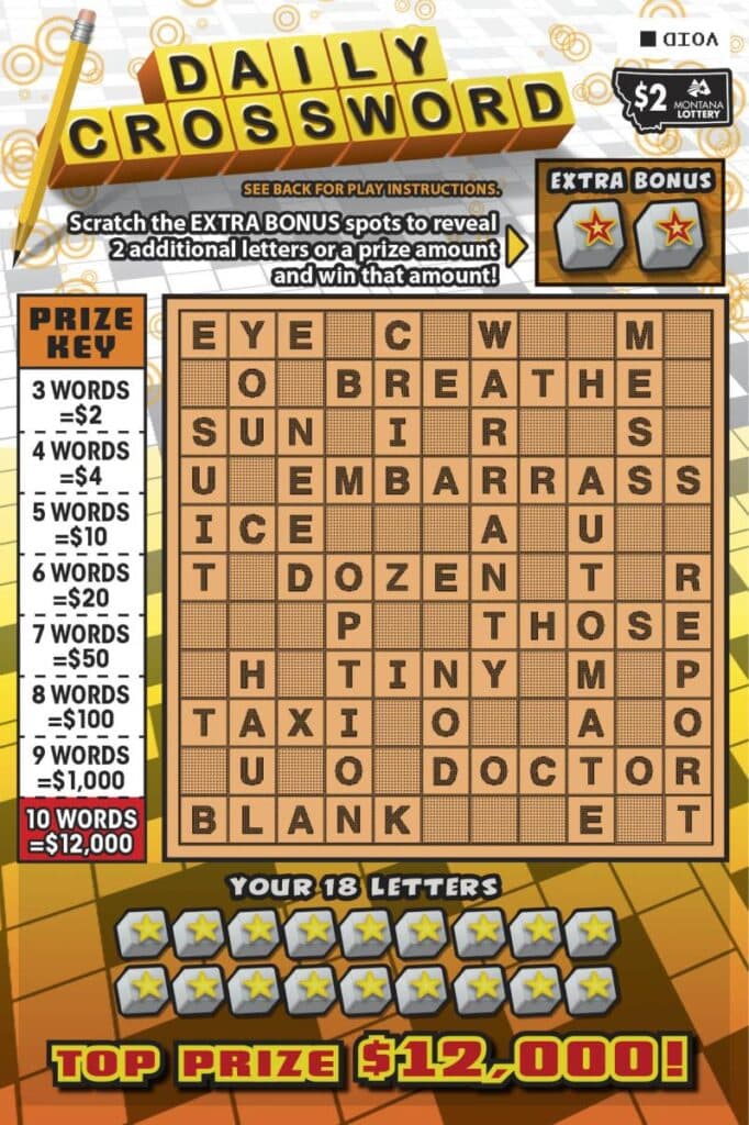 Daily Crossword scratch-off ticket