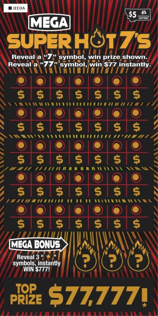 Mega Super Hot 7's scratch-off ticket