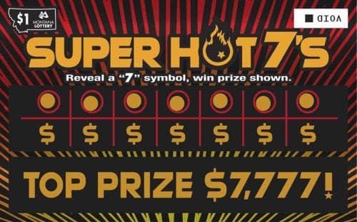 Super Hot 7's scratch-off ticket