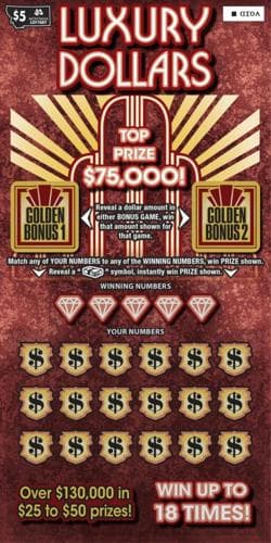 Luxury Dollars scratch-off ticket