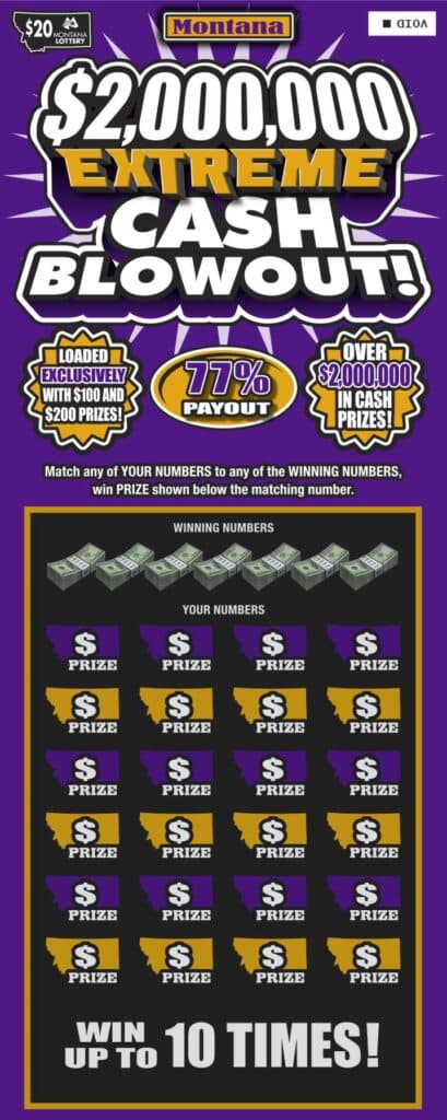 MONTANA $2,000,000 EXTREME CASH BLOWOUT! scratch-off ticket
