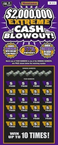 MONTANA $2,000,000 EXTREME CASH BLOWOUT! scratch-off ticket