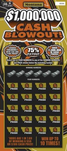 $1,000,000 Cash Blowout! scratch-off ticket
