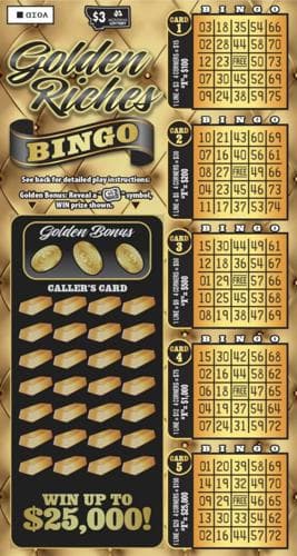 Golden Riches Bingo scratch-off ticket
