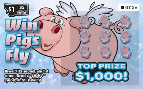 Win Pigs Fly scratch-off ticket
