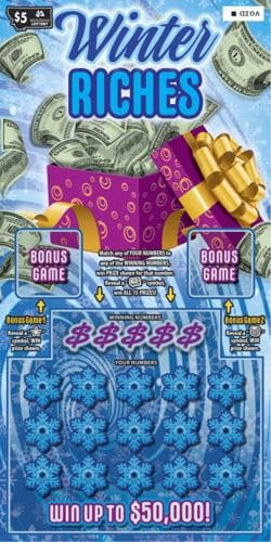 Winter Riches scratch-off ticket