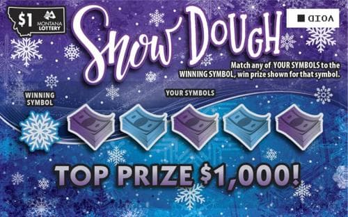 Snow Dough scratch-off ticket