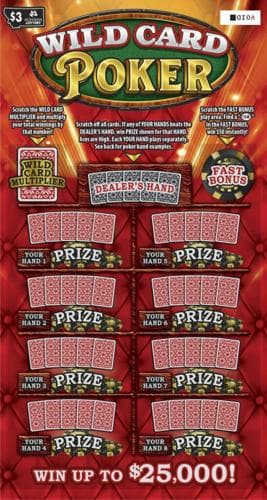 Wild Card Poker scratch-off ticket