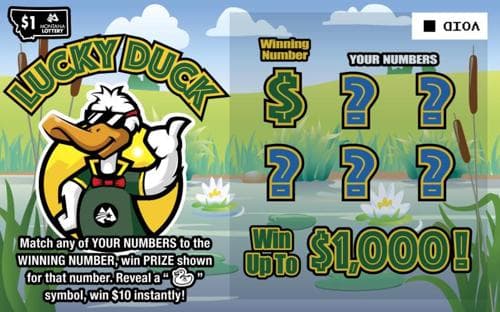 Lucky Duck scratch-off ticket