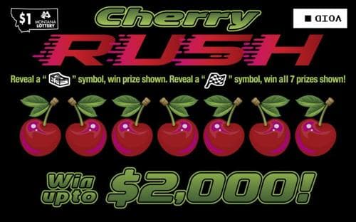 Cherry Rush scratch-off ticket