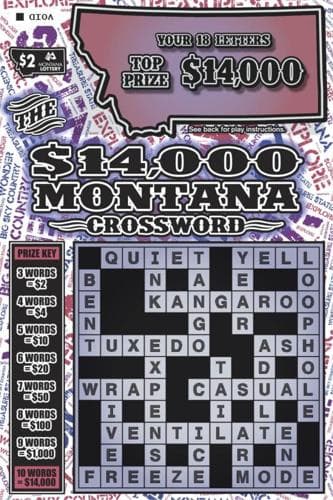 The $14,000 Montana Crossword scratch-off ticket