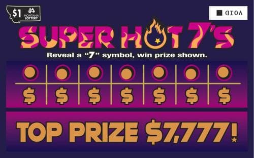 Super Hot 7's scratch-off ticket