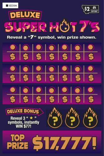 Deluxe Super Hot 7's scratch-off ticket