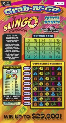 $3 Grab-N-Go Slingo scratch-off ticket