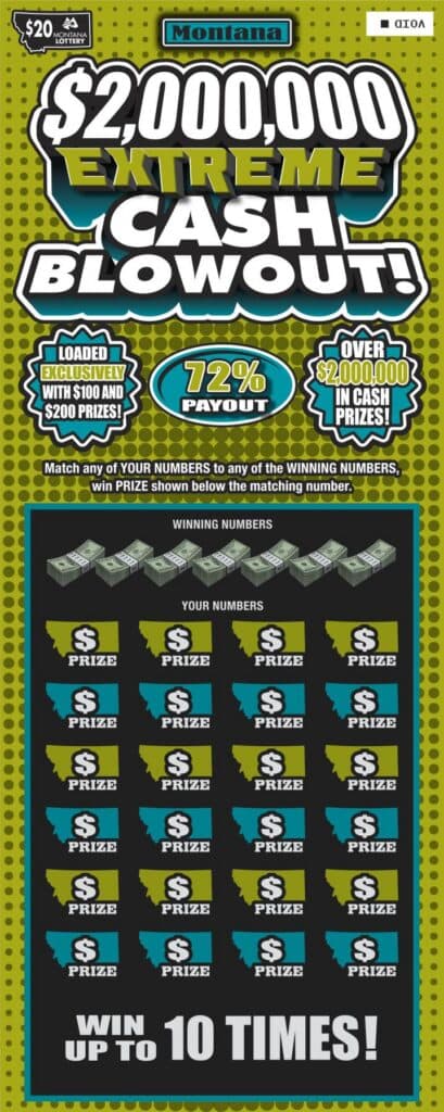 $2,000,000 Extreme Cash Blowout scratch-off ticket