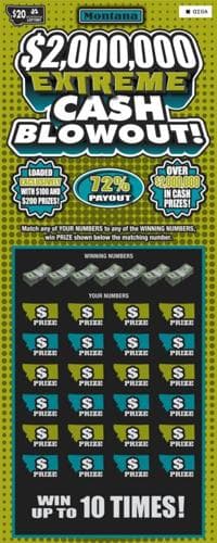 $2,000,000 Extreme Cash Blowout scratch-off ticket