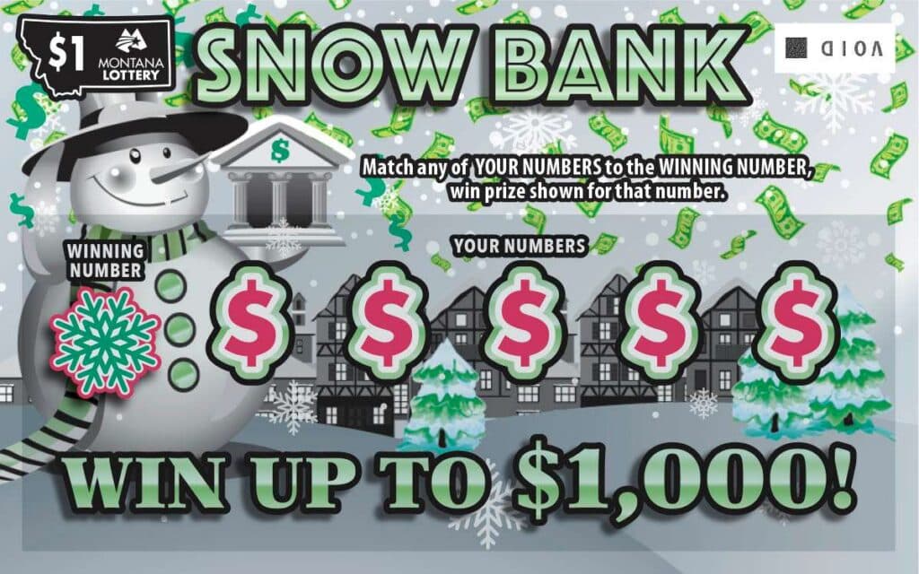 $1 Snow Bank scratch-off ticket