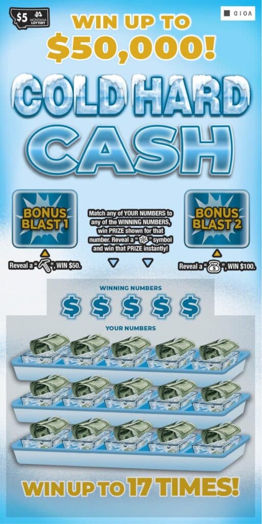 Cold Hard Cash scratch-off ticket