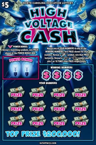 High Voltage Cash scratch-off ticket