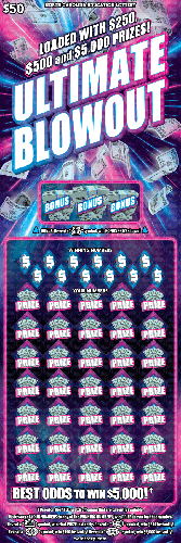 Ultimate Blowout scratch-off ticket