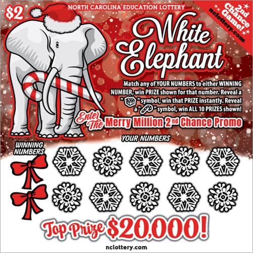 White Elephant scratch-off ticket