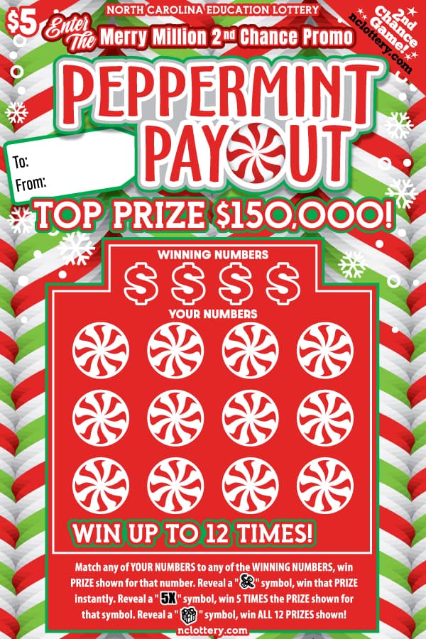 Peppermint Payout scratch-off ticket