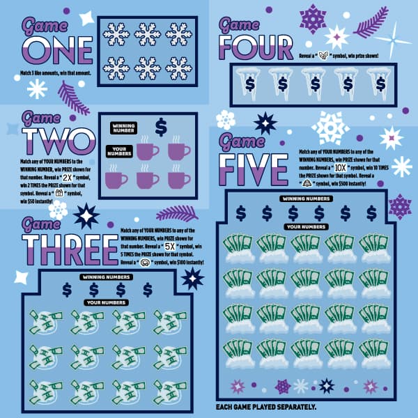 Winter Winfall scratch-off ticket