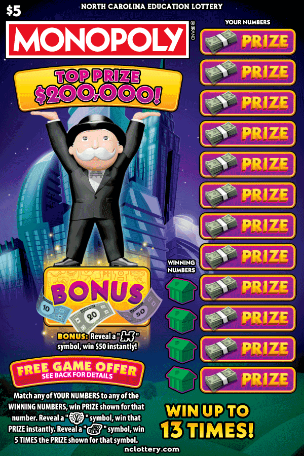 $5 MONOPOLYÂ® scratch-off ticket