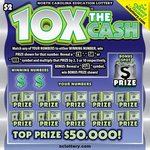 10X The Cash scratch-off ticket