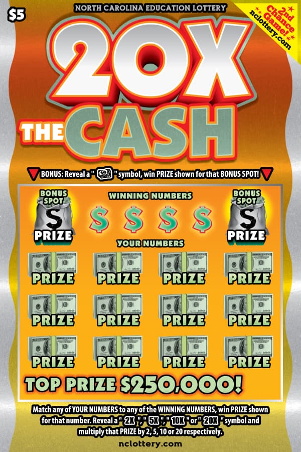 20X The Cash scratch-off ticket