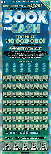 500X The Cash scratch-off ticket