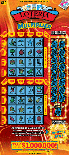 LOTERIAâ¢ MULTIPLIER scratch-off ticket