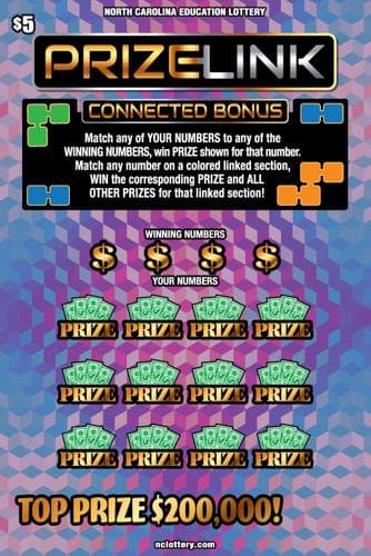 Prize Link Connect scratch-off ticket