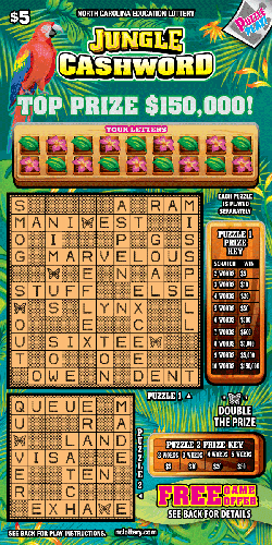 Jungle Cashword scratch-off ticket