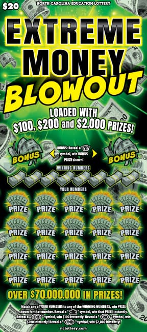 Extreme Money Blowout scratch-off ticket