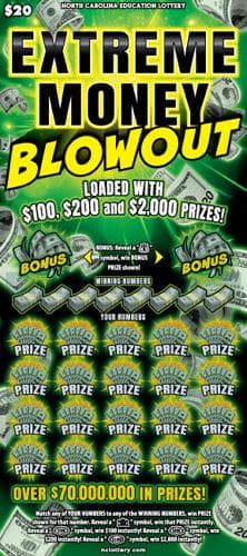 Extreme Money Blowout scratch-off ticket